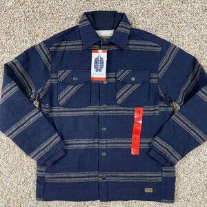 Jachs Men's Wool Blend Fleece Lined Shirt Jacket Blue, Size Medium (New)